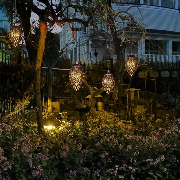 Night IP66 Solar LED Garden Lights Garland Retro Solar Powered Decorative Lanterns 3500K