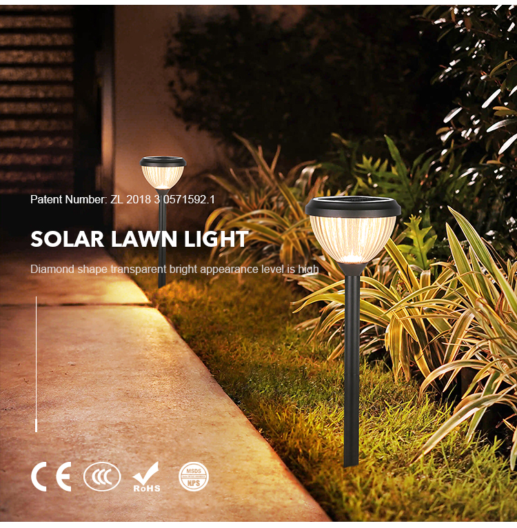 Durable Garden Solar Outdoor Lawn Lights Water Resistant 3000k 6000k