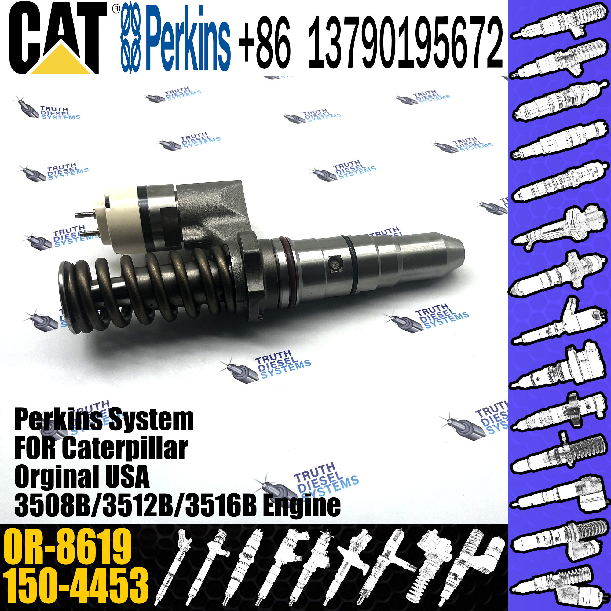 5130B/5230B Engine Excavator 150-4453 Oem Common Rail Fuel Injectors 150-4453 0R-8619