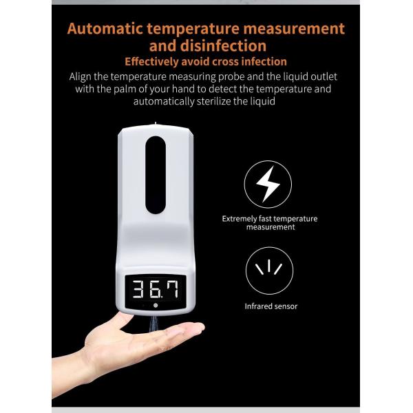 Intelligent Sensor Touchless Sanitizer Soap Dispenser Machine with Temperature Measurement,Wall Mount Soap Dispenser