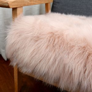 OBLONG Artificial Sheepskin Cushion Pads Pink Square For Seat