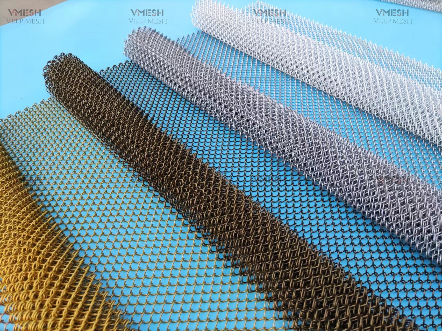 Grey Aluminum Chain Link Mesh Curtain for Partitions and Screens