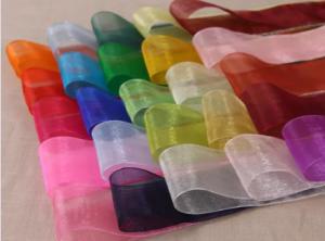 Quality Multicolor Organza Christmas Ribbon , Wide Organza Ribbon For Gifts Packing wholesale