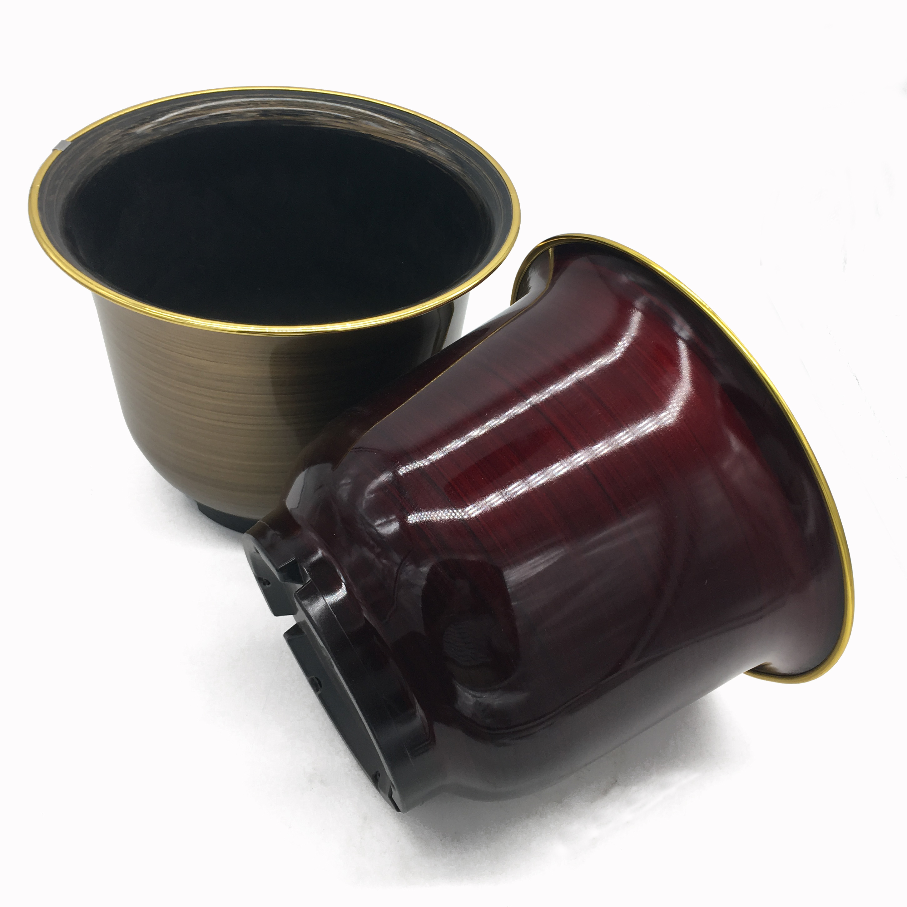 Double-color plastic flower pot plastic plant pot plastic flower container in quality assurance.