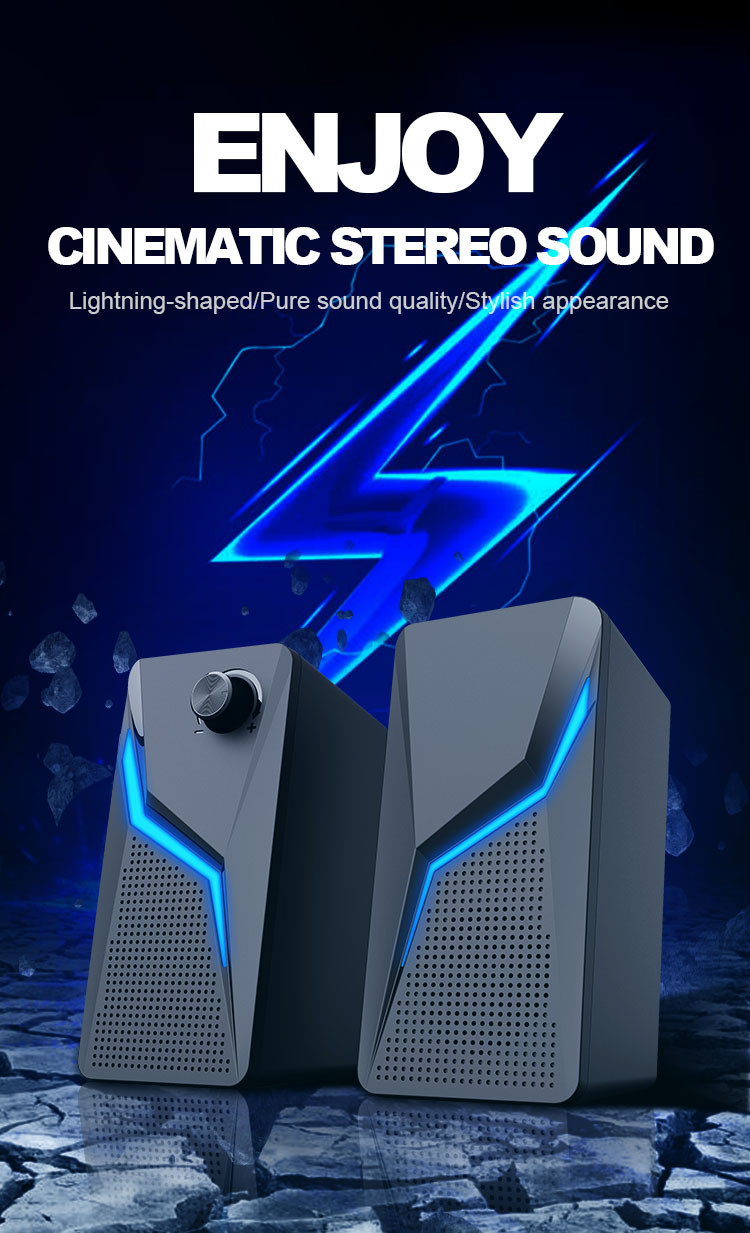 3.5mm audio jack 2.0 PC Speakers With Good Bass For Home Theater Music System