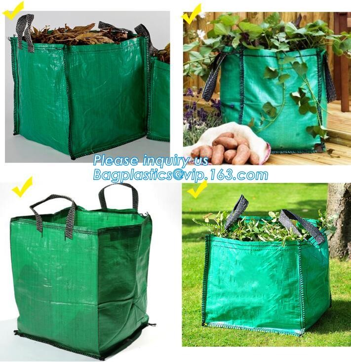 Black green square non woven potato plant garden grow bags with handle,5 Gallon Planting Grow Bags Made Of Growth Friend