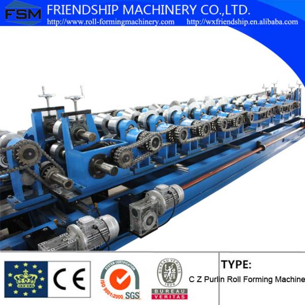 80-450mm C Z Purlin Roll Forming Machine For 6mm Thickness Purlin