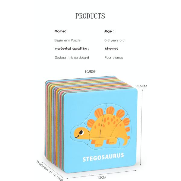 Muti Functional Cartoon Dinosaur Diy Drawing Montessori Educational Learning Jigsaw Puzzle Board Game Toys for Boys Girls