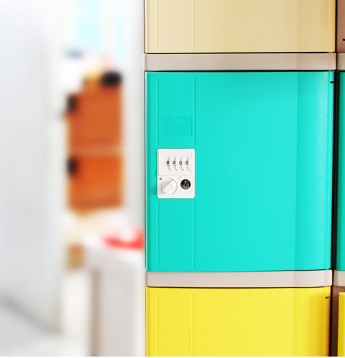 Vandal Resistant Orange School Lockers , Waterproof Storage Locker For Gym