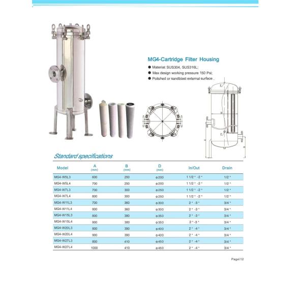Lenticular SS Filter Cartridge Magnetic Multi Bag Beer Filter Housing