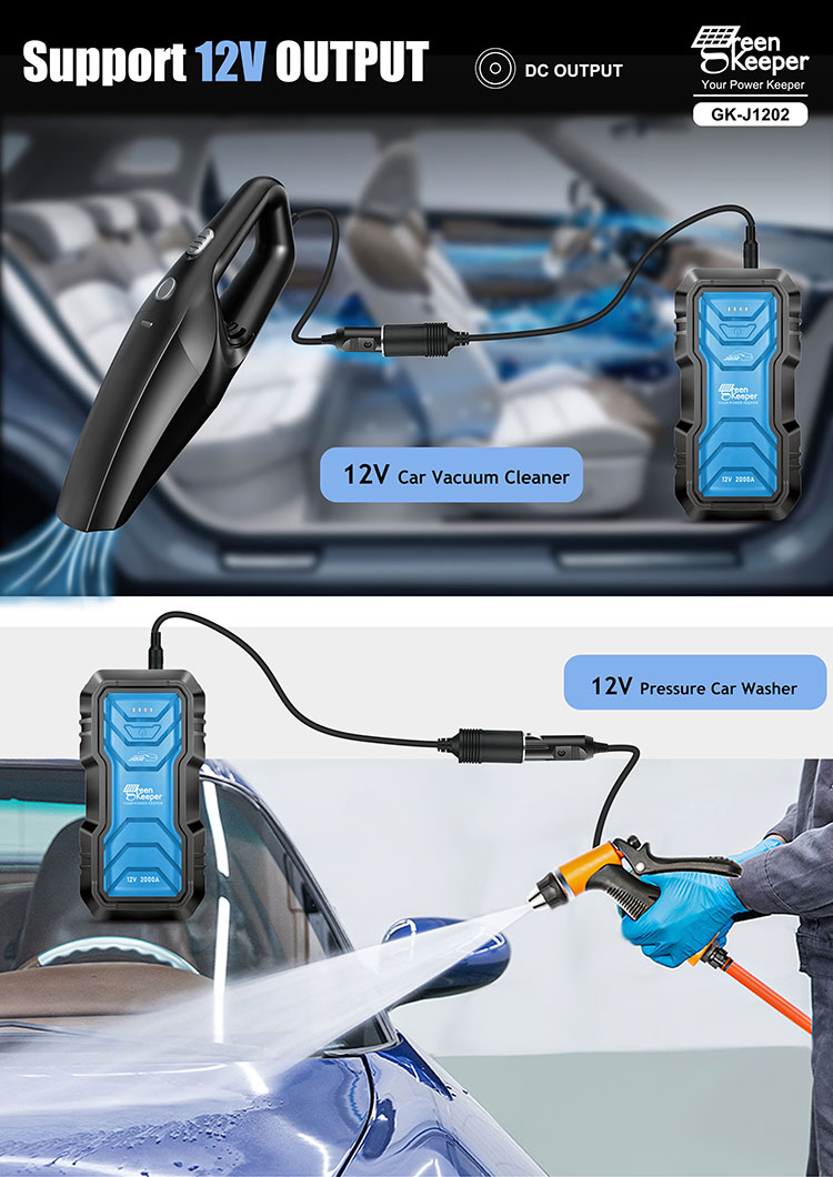 High Power Portable Battery Jump Starter 2000A 16000mAh 2000A With Led Flashlight