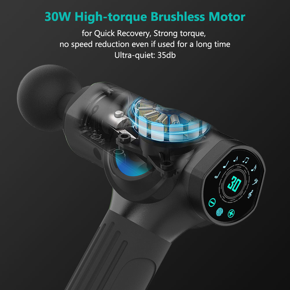 Electric Percussion Handheld Massager Gun Ultra Quiet 30 Speeds OEM ODM