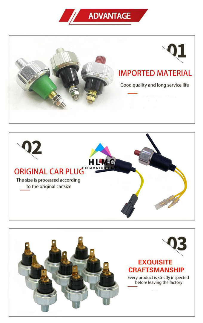 Excavator Oil Pressure Switch 8-98249724-0 Isuzu Engine 6BG1 6HK1 6HK1XQ 6BG1TRA