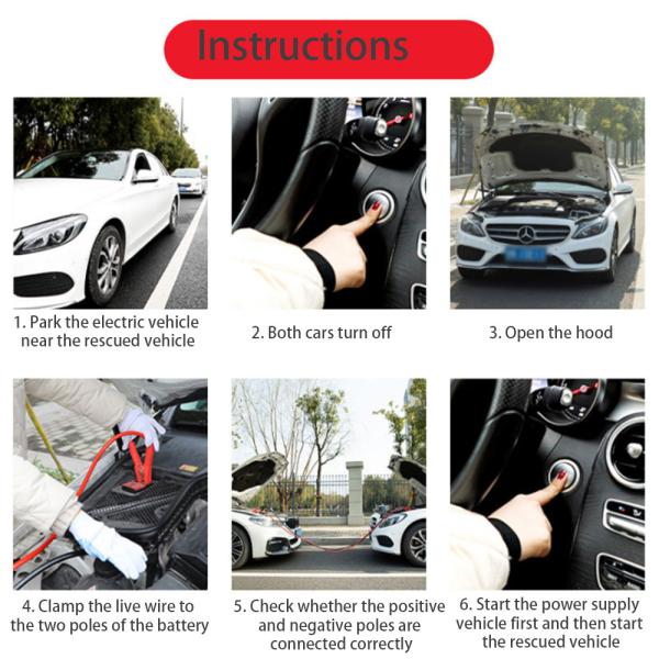 1000A Antifreeze Battery Jumper Cables Wire Harness For Car Rescue