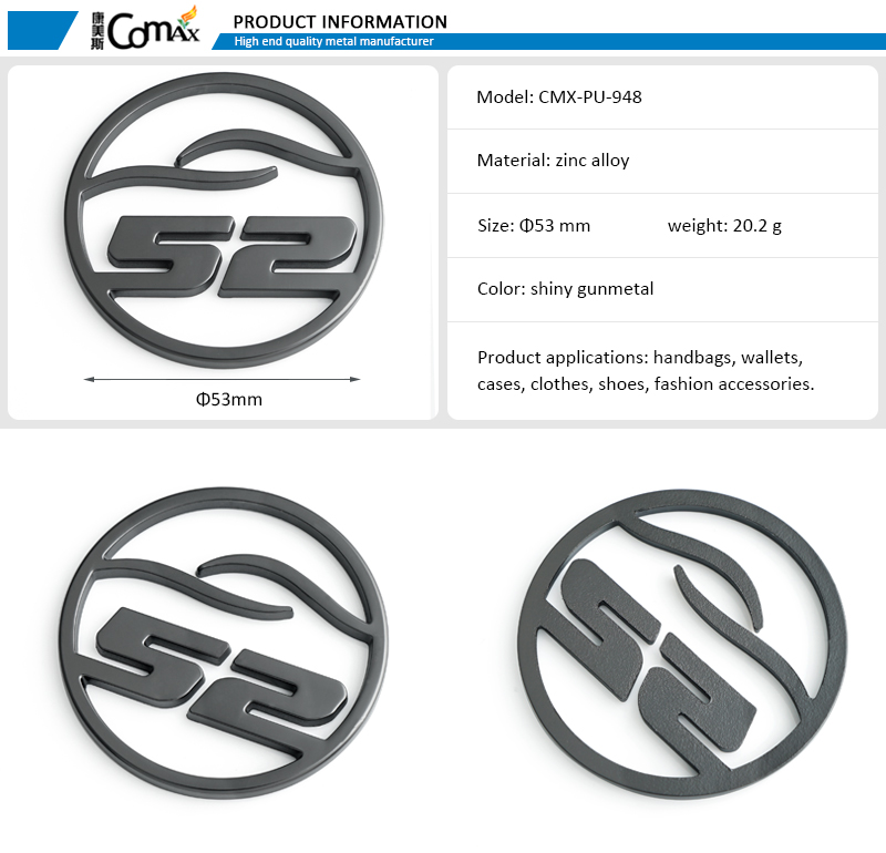 Matt Gunmetal Metal Logo Car Emblem Customized Metal Car Name Plate For Home Decoration
