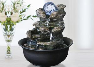 Quality Rock Mountain Indoor With Glass Ball Polyresin Home Interiors Decoration  Living Room  Water Fountain With LED wholesale