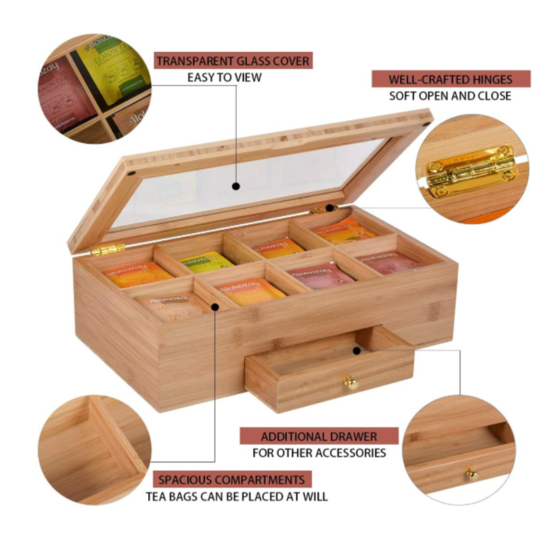 Stylish Makeup Desk Organizer 8 Compartments 1 Drawer for Brushes Eyeshadow Lotions Lipstick Nail Polish