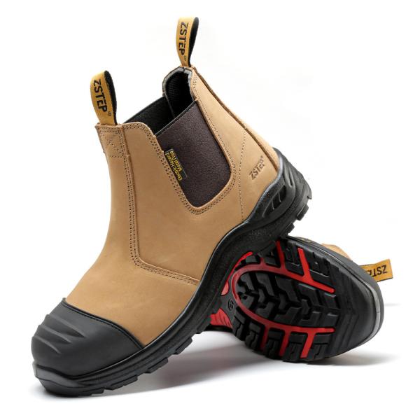 Brown Cowhide Leather Cowhide Pu+Tpu Sole Women'S Security Boots Steel Toe Anti Smashing Steel Plate Anti Proof