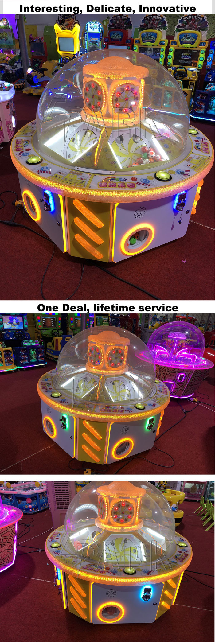 Carnival Game 4 Players Gumball Capsule Candy Vending Machine With Lcd Screen