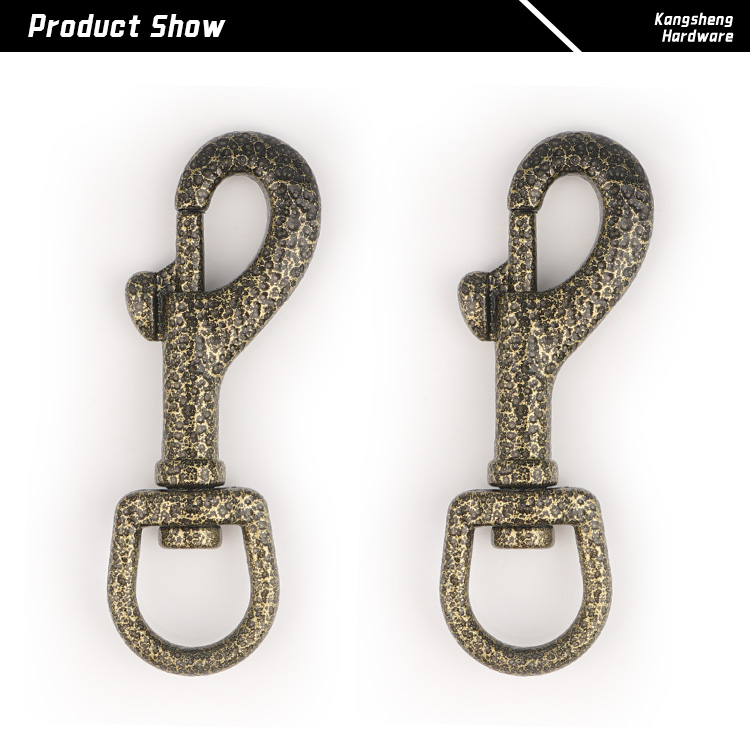 Customized Logo 13mm Eye Bolt Swivel Snap Hooks with Antique Brass Swivel Clasp Hook