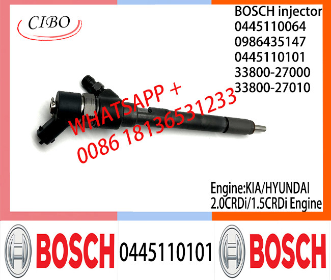 BOSCH Common Rail Injector 0445110064 0986435147 0445110101 33800-27000 33800-27010 for KIA/HYUNDAI 2.0CRDi/1.5CRDi