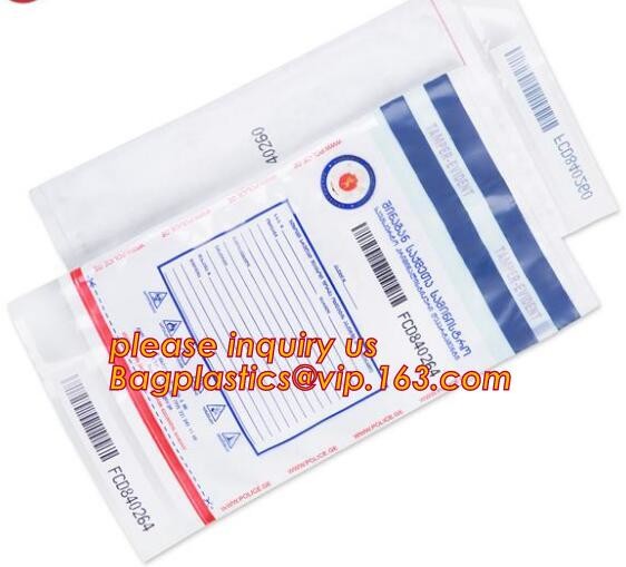 money locking security bag courier plastic bag, plastic self adhesive evidence bag/security bag, Temper-Evident Bags, De