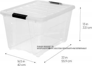China 53 Quart Stackable Plastic Storage Bins With Lids And Latching Buckles, 6 Pack - Clear, Containers With Lids on sale