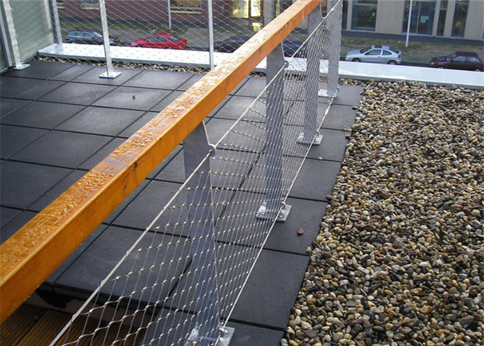 Anti Falling For Mall Woven Rope Mesh Stair Railing Infill Ferrule Cable Net