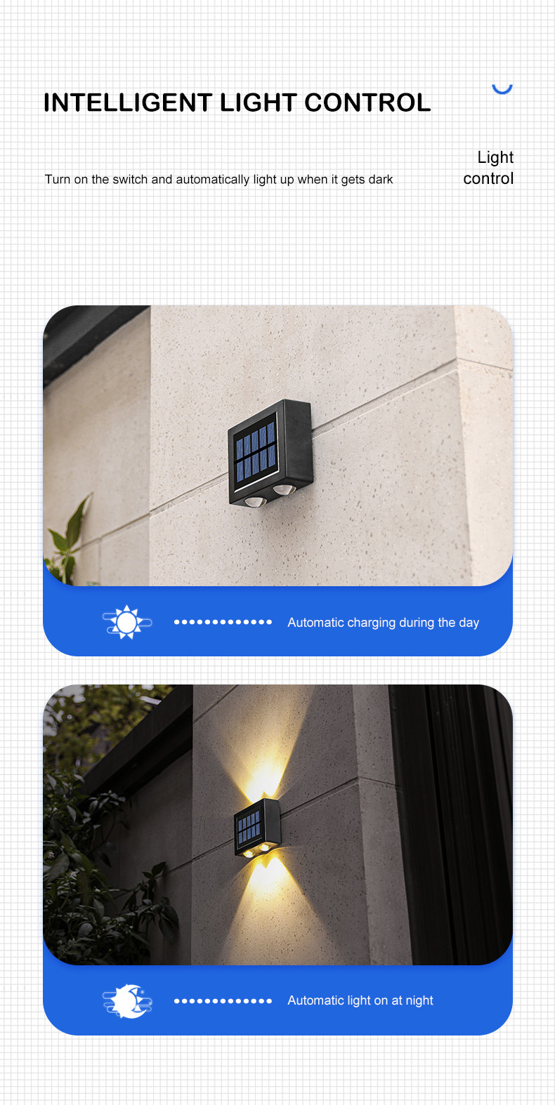 Night Lamp Household Decorations Arrangement Outdoor Waterproof Up And Down Luminous
