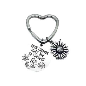 Quality Small Daisy Pendant Fashion Key Chain Lettering Stainless Steel Keychain To Friends wholesale