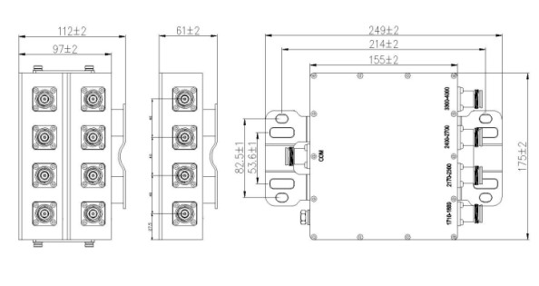 Quad-Band Combiner 1710-4000MHz