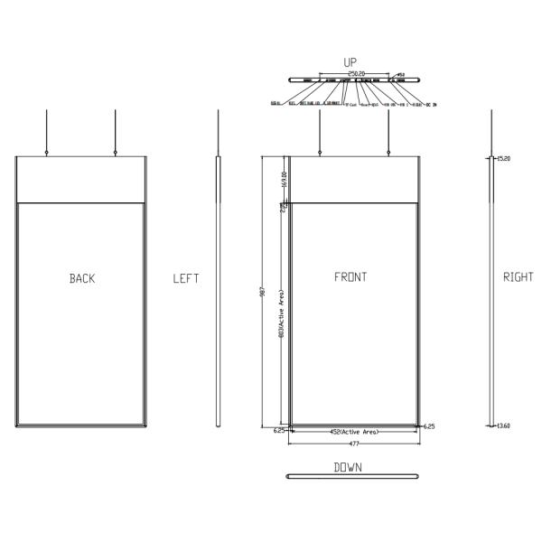 37inch Super Slim Dual Sided LCD Display with Integrated Ceiling Mounting Solution
