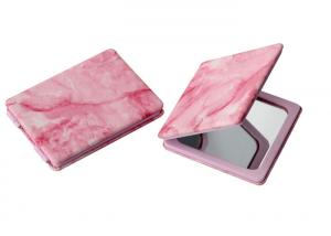 China Marble Engraved Handbag Compact Mirror Decorative Silver Stamping Pantone on sale