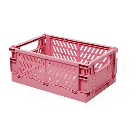 PP Collapsible Storage Crate for Home Kitchen Foldable Plastic Crate on Office Desk