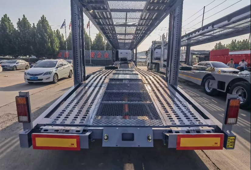 CIMC Factory Direct Quality Stainless Steel 2 Axle 8-9 Load Car Transport Semi Trailer
