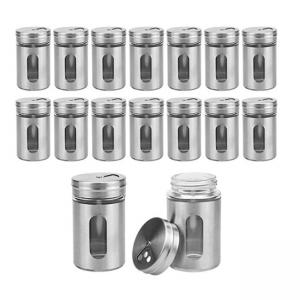 China Adjustable Spice Storage Containers Stainless Steel Salt And Pepper Shakers on sale