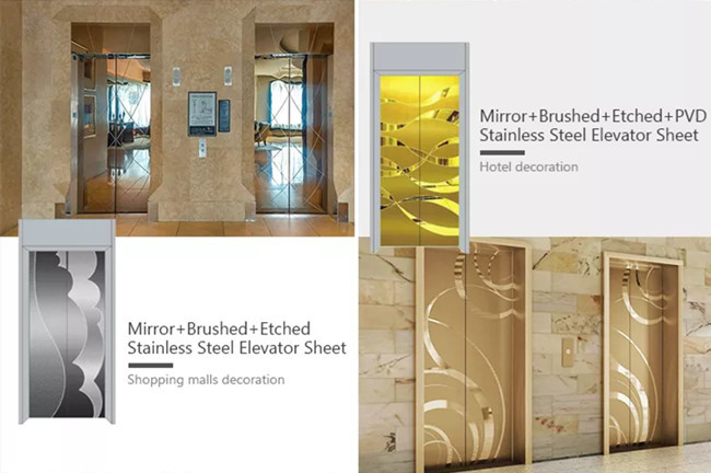 Etched Elevator Door Stainless Steel Sheet 3048mm Length Customized Patterned