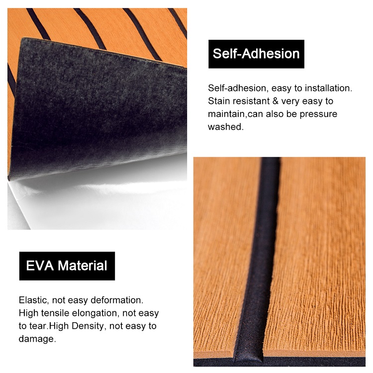 Customised 5mm Thickness EVA Waterproof Mats Flooring Sheet with Brush Grooved Surface