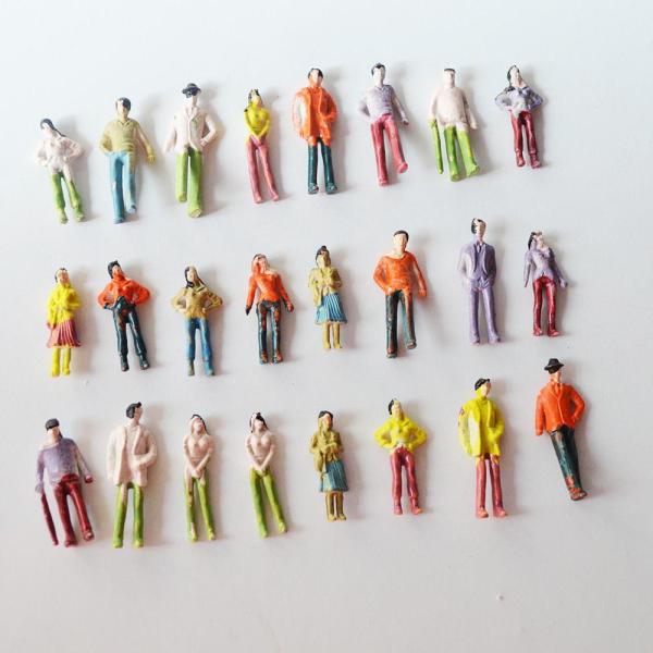 1:75 scale model train building painted people 2.52cm Painted Model Train Passenger People Figures Scale