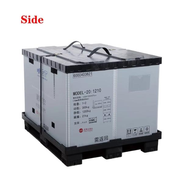 Large Collapsible Plastic Pallet Boxes For Warehouse Logistics Use