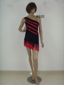 Quality Mature Harem Competition Dance Costumes Diagonal Neckline Red Ladies Knee Length Skirts wholesale
