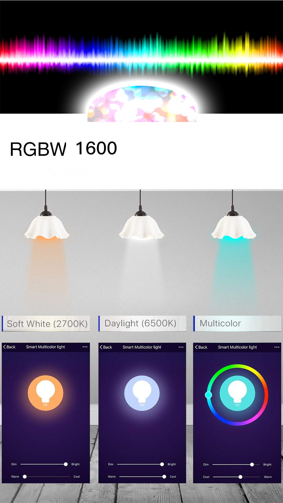 RoHS 9W Smart Light Bulbs Alexa 20lm Smart Life Light Bulb RGBW