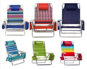 China Lawn Beach Chair, Portable Aluminum Dual-Purpose 5-Position Adjustable Durable Folding Beach Chair on sale