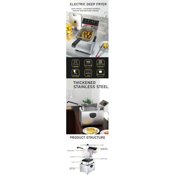 8L Electric Stainless Steel Deep Fryer for Durable and Long-Lasting Performance