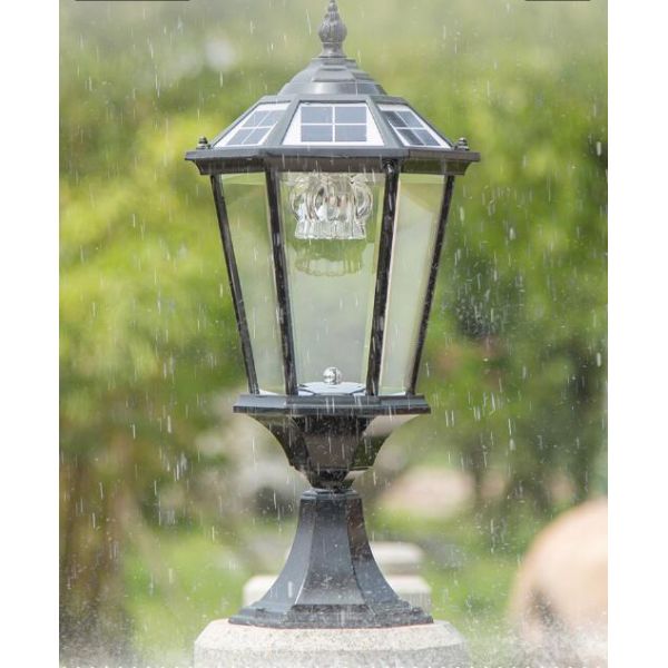 Premium LED Pillar Solar Lamp With Auto Control For Outdoor Illumination