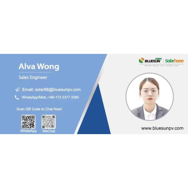 Bluesun Mono Solar Half Cell 375watt Pv Range 36v 360w 370w 375w Solar System for Home Use