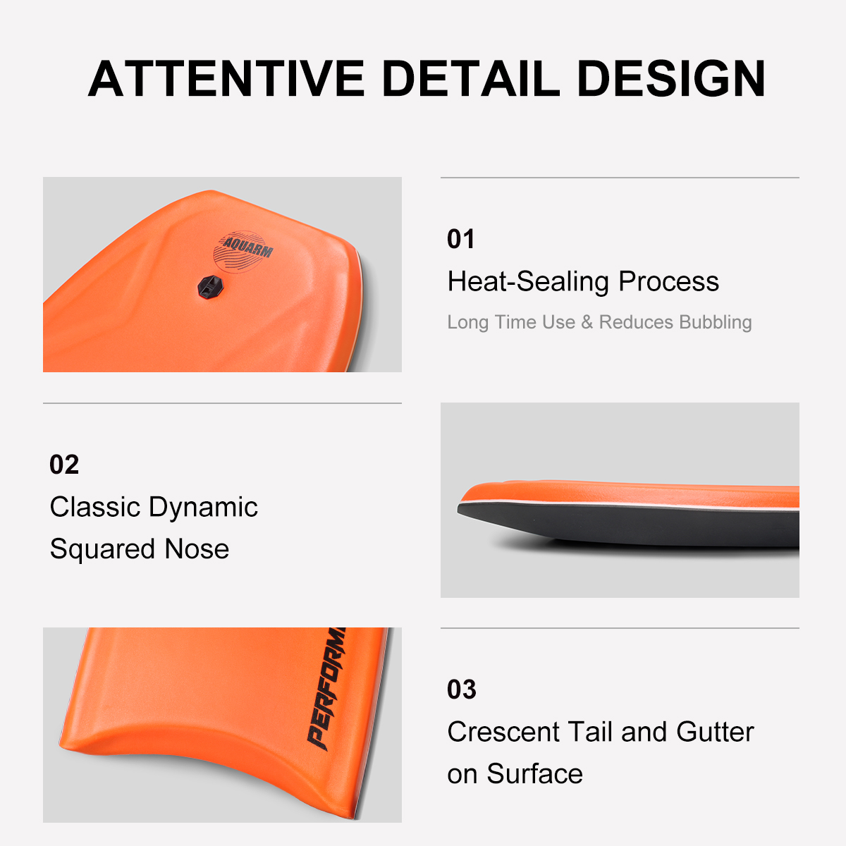 Men's 42.5 inch Bodyboard with PE Core Professional Surfing Essential