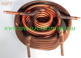 Copper or Copper Nickel Finned Tube Coil as Refrigeration Condenser / Refrigeration Evaporator