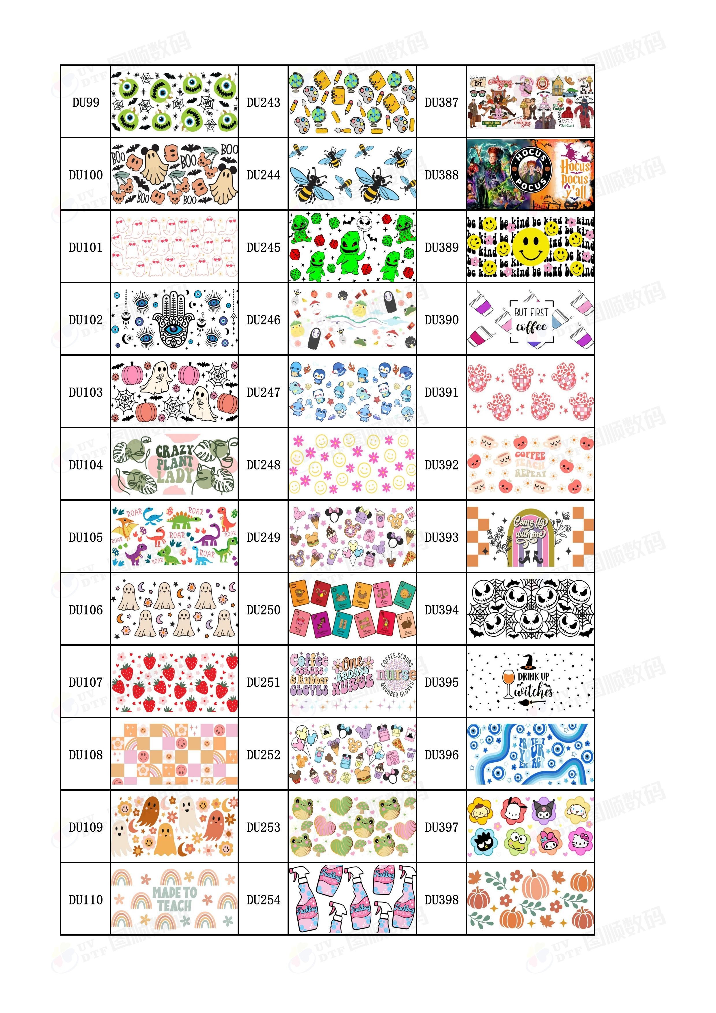 Heat Press UV DTF Wraps Decals Scratch Resistant For Cups Mugs Tumblers