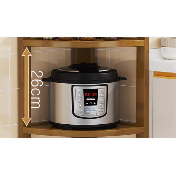 Y Mail Packing Space-Saving Corner Kitchen Storage Shelves Free-Standing Spice Organizer Holder with Bamboo Material